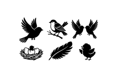 Bird Silhouette Vector For Crafts Product Image 1
