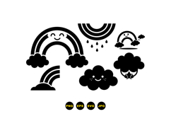 Hand Drawn Rainbow Cloud Clipart For Crafts Product Image 3