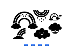 Hand Drawn Rainbow Cloud Clipart For Crafts Product Image 1