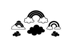 Hand Drawn Rainbow And Cloud Clipart For Kids Product Image 1