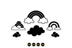 Hand Drawn Rainbow And Cloud Clipart For Kids Product Image 3