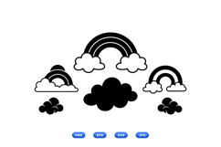 Hand Drawn Rainbow And Cloud Clipart For Kids Product Image 2