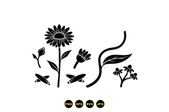 Hand Drawn Sunflower Floral Clipart Product Image 3