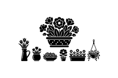 Hand Drawn Potted Plant SVG For Crafts Product Image 1