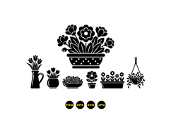 Hand Drawn Potted Plant SVG For Crafts Product Image 3
