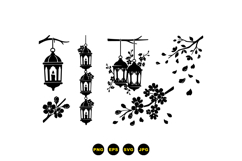 Hand Drawn Lantern And Floral SVG For Invitations Product Image 3