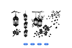 Hand Drawn Lantern And Floral SVG For Invitations Product Image 2