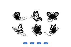 Hand Drawn Butterfly SVG Clipart For Invitations Product Image 2