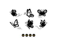 Hand Drawn Butterfly SVG Clipart For Invitations Product Image 1