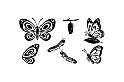 Hand Drawn Butterfly Vector For Crafts Product Image 1