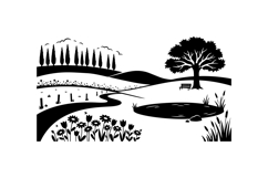 Hand Drawn Countryside Landscape Vector Kit For Crafts Product Image 2
