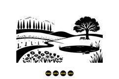 Hand Drawn Countryside Landscape Vector Kit For Crafts Product Image 3