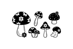 Mushroom Floral SVG Vector For Crafts Product Image 1