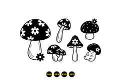 Mushroom Floral SVG Vector For Crafts Product Image 3