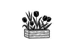 Hand Drawn Tulip Planter SVG For Crafts Product Image 1