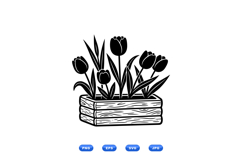Hand Drawn Tulip Planter SVG For Crafts Product Image 2