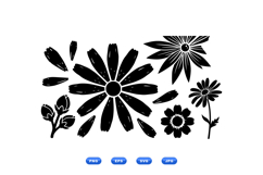 Hand Drawn Daisy Floral Clipart Graphics For Crafts Product Image 2