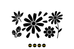 Hand Drawn Daisy Floral Clipart For Crafts Product Image 1