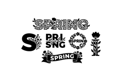 Spring Floral Lettering SVG For Crafts Product Image 1