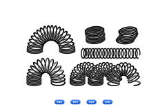 Hand Drawn Slinky SVG Clipart For Crafts Product Image 2