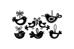 Hand Drawn Bird Ornament Clipart For Crafts Product Image 3