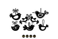 Hand Drawn Bird Ornament Clipart For Crafts Product Image 1