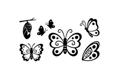 Hand Drawn Butterfly Svg Clipart For Crafts Product Image 1
