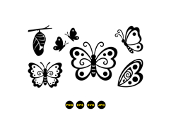 Hand Drawn Butterfly Svg Clipart For Crafts Product Image 3