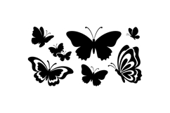Hand Drawn Butterfly Silhouette For Crafts Product Image 3