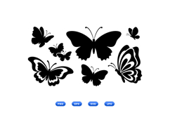 Hand Drawn Butterfly Silhouette For Crafts Product Image 2