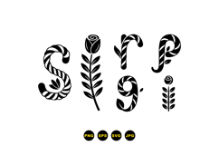 Hand Drawn Candy Floral Alphabet SVG Product Image 3