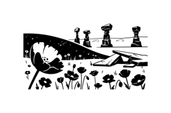 Hand Drawn Poppy Meadow SVG For Invitations Product Image 1