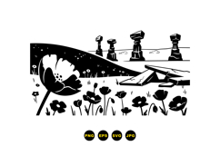 Hand Drawn Poppy Meadow SVG For Invitations Product Image 3