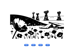 Hand Drawn Poppy Meadow SVG For Invitations Product Image 2