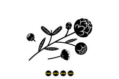 Hand Drawn Peony Floral SVG For Invitations Product Image 3