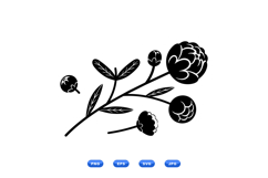 Hand Drawn Peony Floral SVG For Invitations Product Image 1