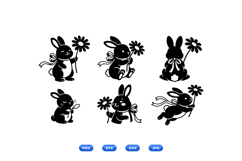 Cute Bunny Flower Clipart For Easter Crafts Product Image 2