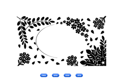 Hand Drawn Floral Silhouette For Crafts Product Image 2