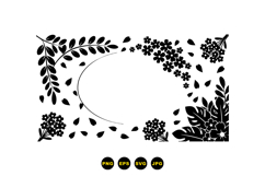 Hand Drawn Floral Silhouette For Crafts Product Image 3