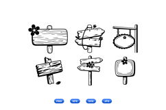 Hand Drawn Wooden Sign Clipart For Crafts Product Image 2