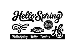 Hello Spring Script And Badge For Crafts Product Image 2