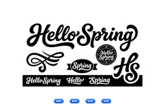 Hello Spring Script And Badge For Crafts Product Image 1