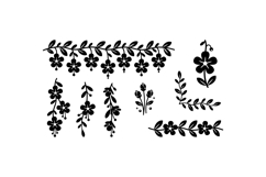 Black Floral SVG Clipart For Craft Use Product Image 3