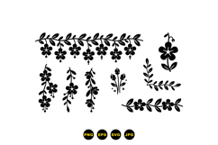 Black Floral SVG Clipart For Craft Use Product Image 1