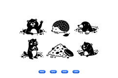 Cute Ground Animal SVG For Kids Crafts Product Image 1