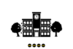 Hand Drawn School Building Clipart Product Image 3