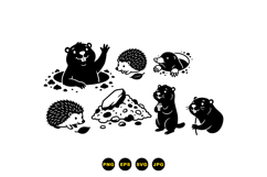 Hand Drawn Woodland Animals SVG Clipart Product Image 3