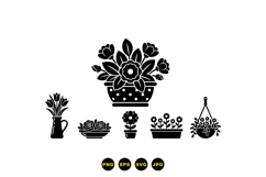 Hand Drawn Potted Plant SVG For Invitations Product Image 3