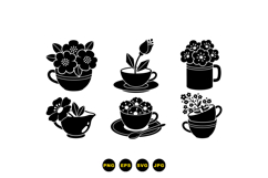 Hand Drawn Teacup Floral Clipart For Crafts Product Image 3