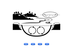 River Watershed Vector Illustration For Teaching Product Image 1